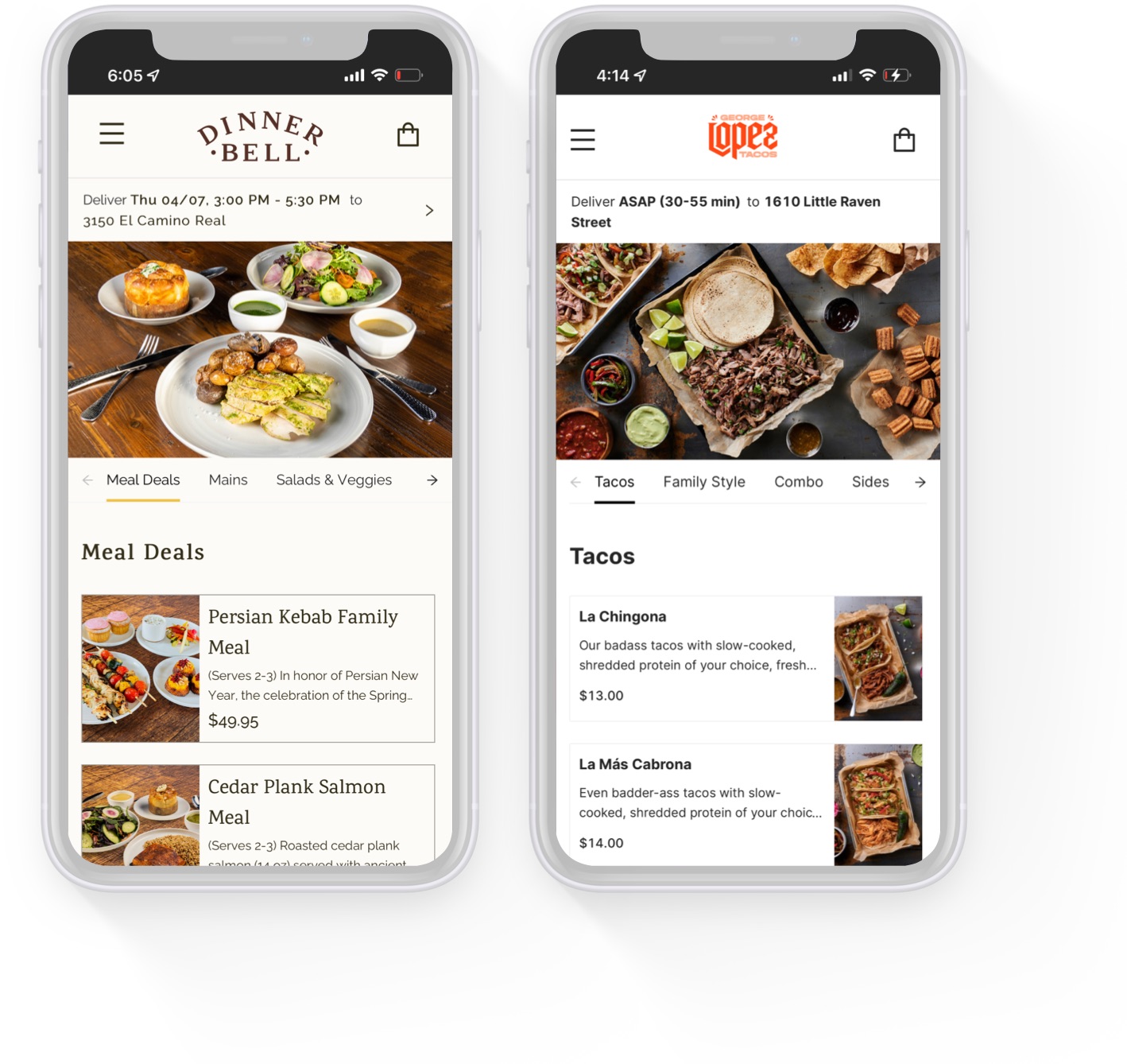 Dinner on sale bell app